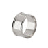 NAPKIN RING- SIMPLE SILVER ROUND: Polished stainless-steel napkin ring, smooth hollow design, ideal for elegant table settings at weddings or special occasions.
