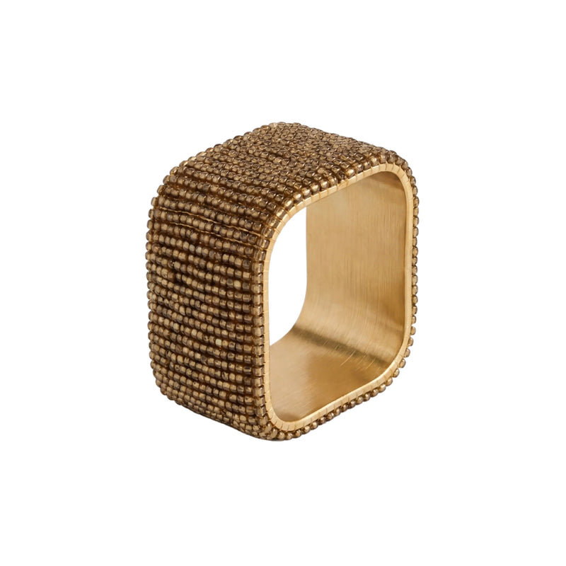 Napkin Ring - Gold Beaded