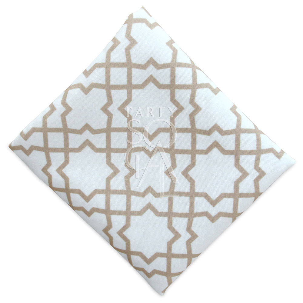 Desert Sand Collection napkin with a patterned design, part of a stylish Ramadan tableware rental package for creating unique dining experiences.