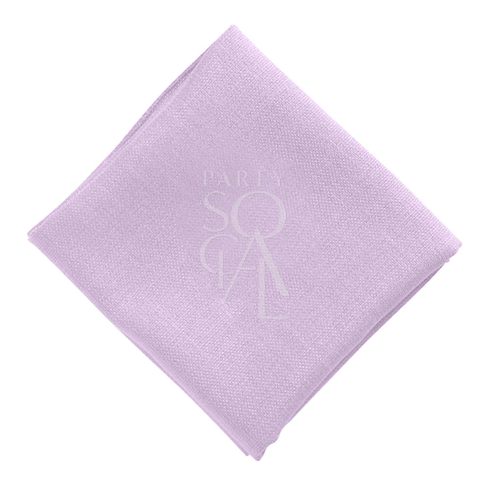 NAPKIN COTTON LINEN featuring a white logo, ideal for enhancing any event setting with personalized elegance.