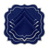 Navy Scalloped Linen Napkins - Set of 4, featuring dark-blue linen with scallop edges and white trim, ideal for elegant dining and special events.