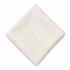 A square off white linen napkin displayed diagonally on a clean white background.
