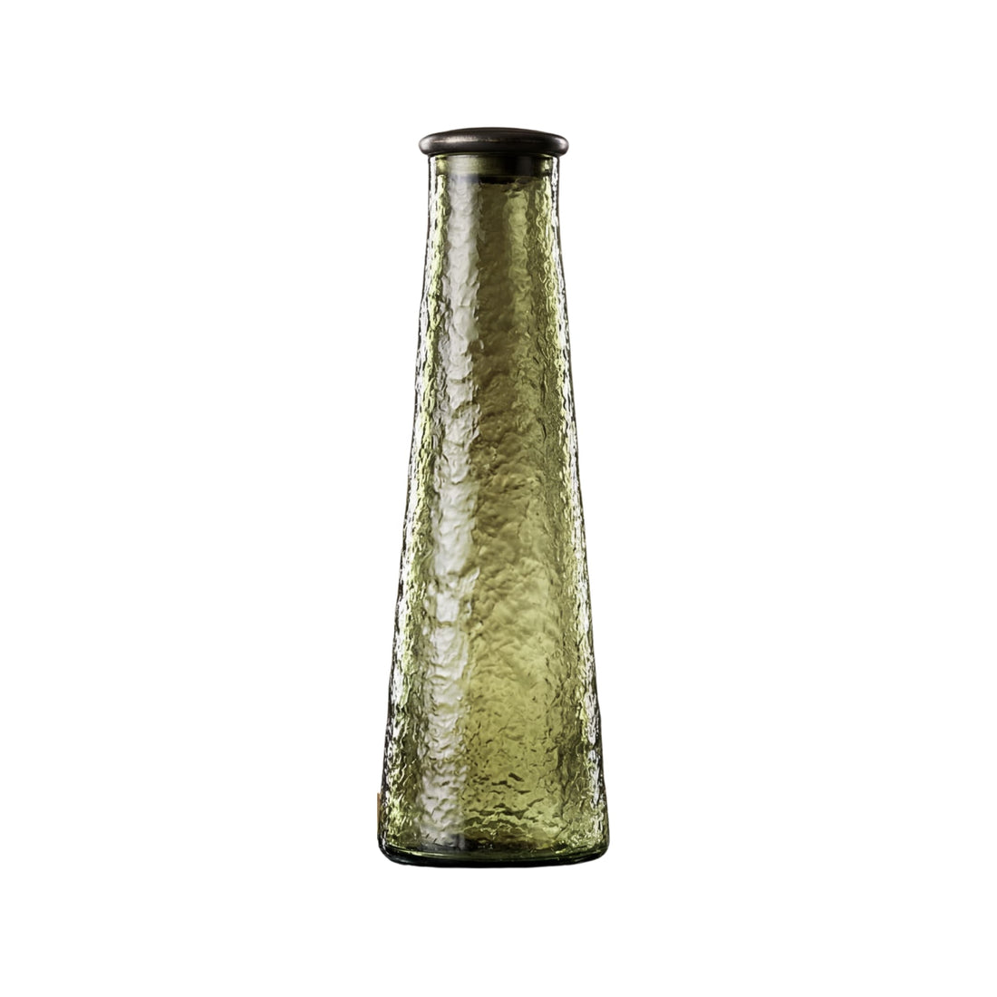 Olive Frost Acrylic Bottle with textured olive-green finish and elegant tapered design, ideal for stylish drink serving at events, parties, and outdoor gatherings.