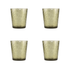 Set of 4 Olive Frost Acrylic Tumblers with textured, frosted finish, ideal for party and event settings, lightweight and shatter-resistant for versatile use.