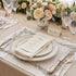 Oriental Pure Linen Placemat, featuring ornate metallic-thread embroidery, offers elegant table decor. Ideal for special occasions. Sold in packs of two.