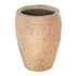 OUTDOOR POT: A brown and white ceramic pot, ideal for outdoor decor, crafted from earthenware and suitable for enhancing garden or event spaces.