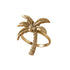 Brass Palm Tree Napkin Ring, featuring a textured palm tree design with fronds and coconuts, perfect for adding a tropical touch to your dining experience.