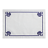 Blue Chinoiserie Pure Linen Placemat, featuring a navy-blue embroidered border with knot motifs, adds elegance to special table settings. Two placemats included per pack.