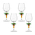 Palm Stem Glass - Set of 4: Clear glasses with whimsical palm tree stems, perfect for tropical-themed gatherings and stylish table settings.
