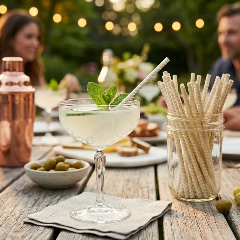 Patterned Cocktail Paper Straws- 25 per package