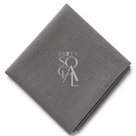 A square pavement linen napkin displayed diagonally on a clean white background.