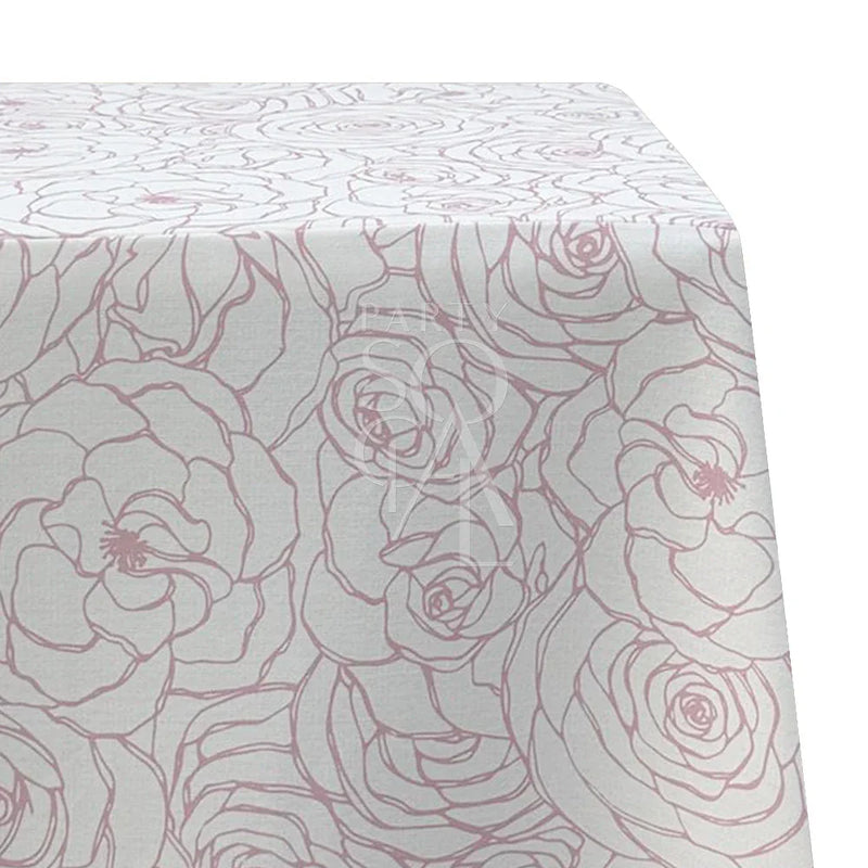 Pink Floral Rectangular Tablecloth