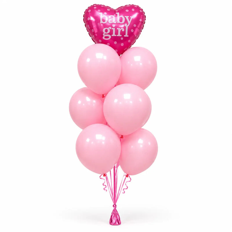 Baby Girl Helium Balloon Bouquet – Pink