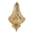 Pinnacle Hanging Pendant, a Moroccan-style gold lantern with a chain, designed for candle placement, ideal for enhancing event ambiance.