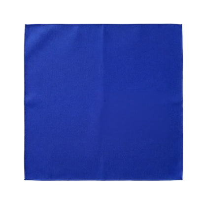 Polycotton Napkins- 4 per pack: A solid-blue, square dinner napkin, ideal for enhancing table settings at events, made from durable, reusable polyester fabric.