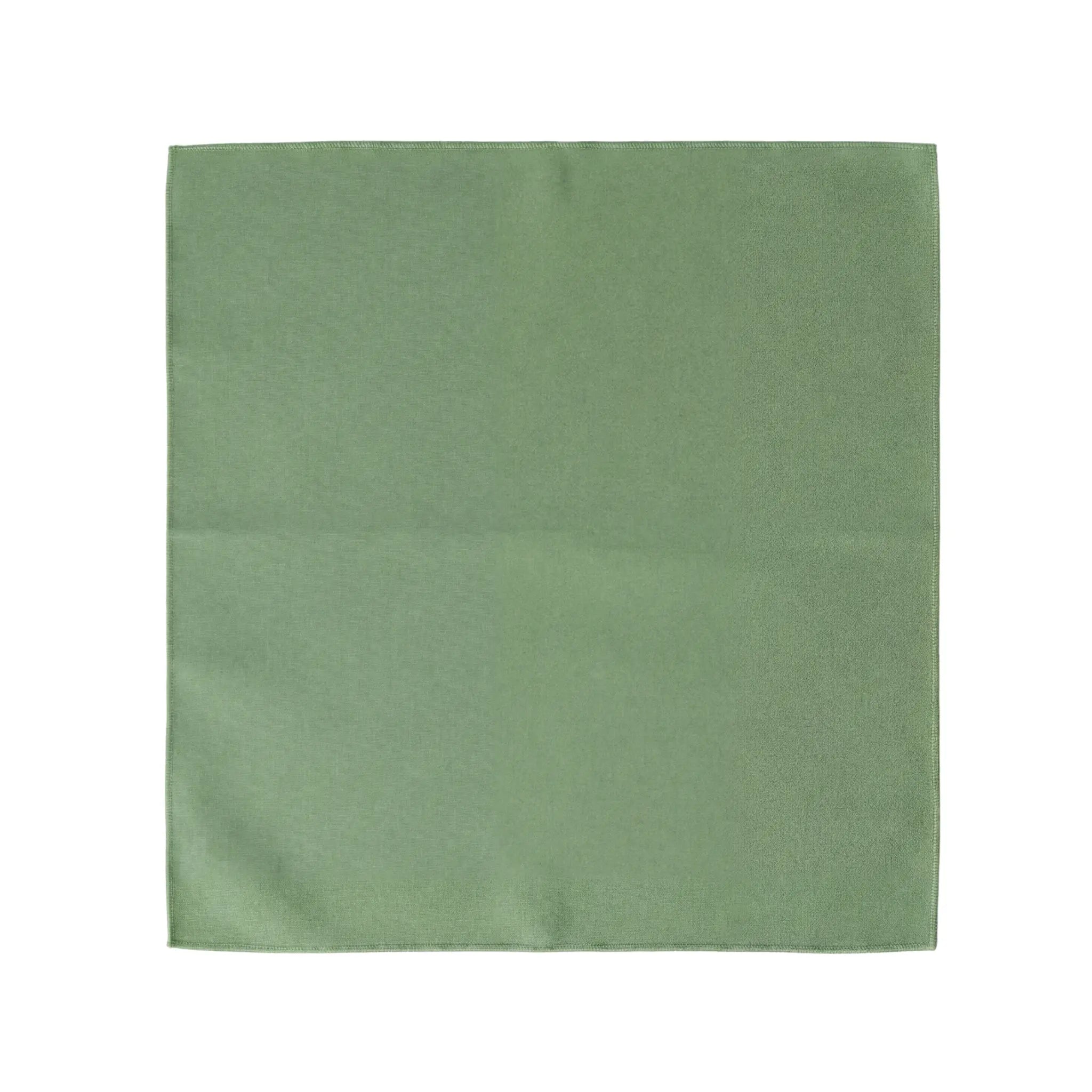 Polycotton Napkins- 4 per pack. Muted sage-green microfiber napkin with neat edges, ideal for enhancing table settings at events or dinners.
