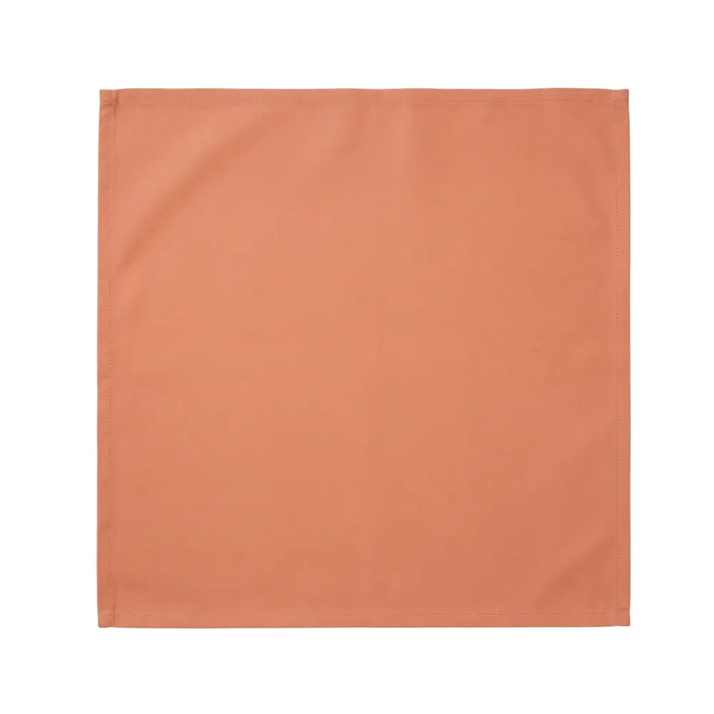 Polycotton Napkins, 4 per pack, featuring a square, solid terracotta design, ideal for enhancing dinner table settings.