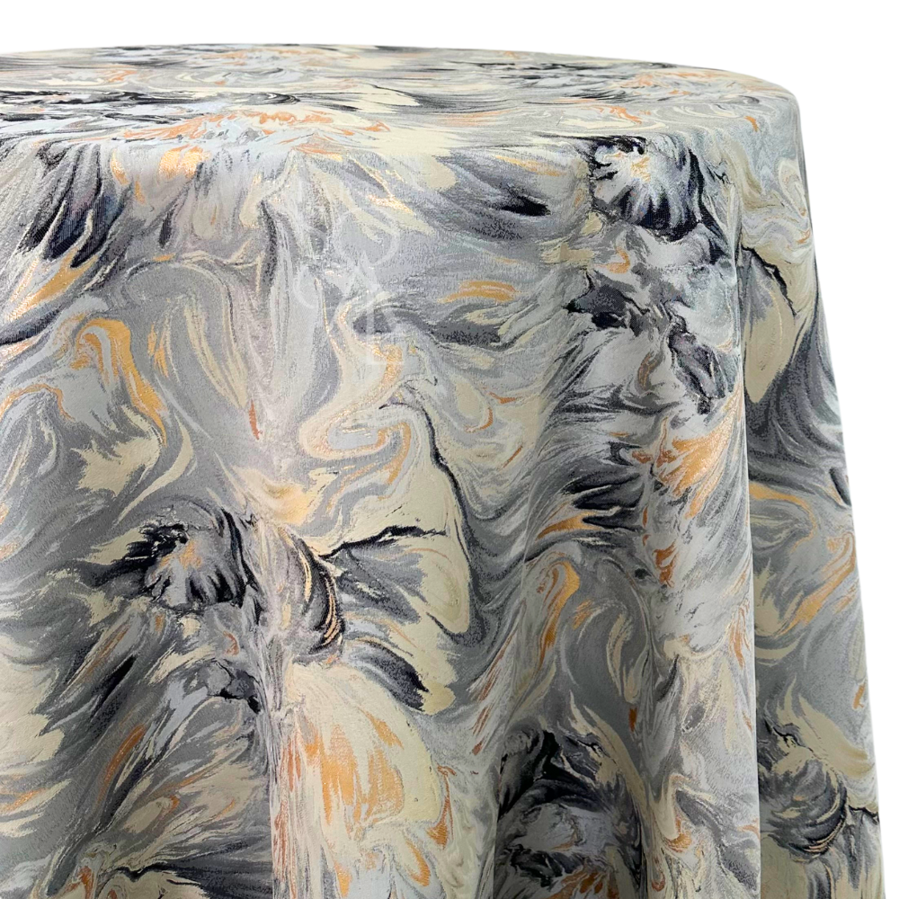 MODERN ABSTRACT PATTERN ROUND TABLECLOTH featuring a luxurious modern design, perfect for elevating event décor with its stylish and sophisticated appeal.