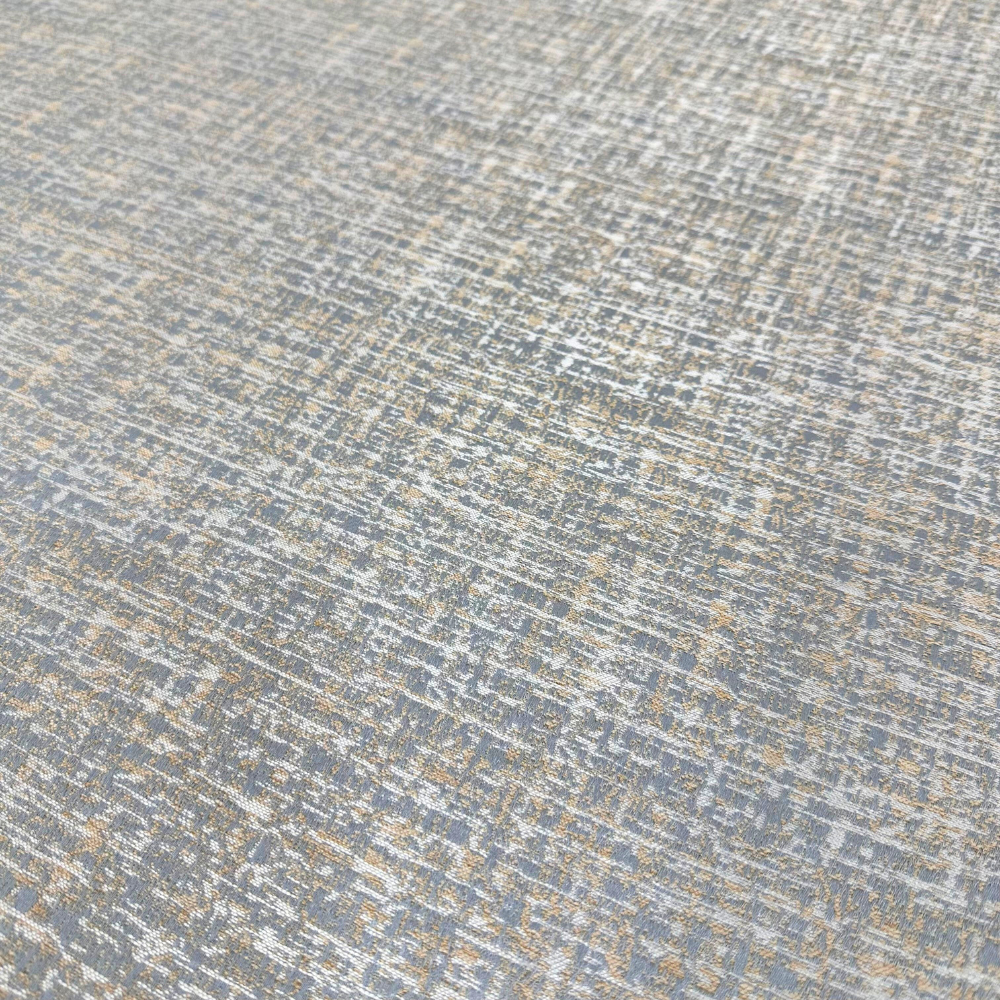 Close-up of the Silver Blue with Sand Jacquard Round Tablecloth, showcasing its intricate pattern and luxurious fabric texture, ideal for elegant event settings.