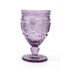 Green Vintage Floral Goblet with embossed dots and floral motifs, short stem, and decorative base, ideal for adding elegance to modern or casual table settings.
