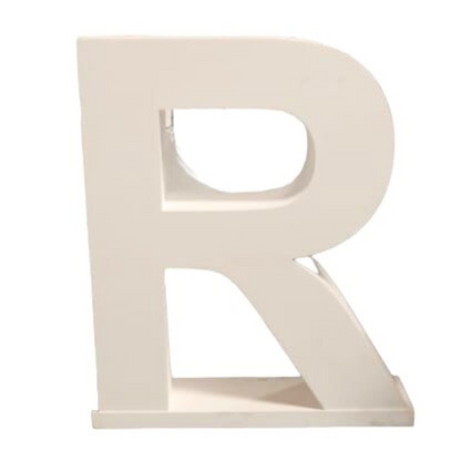 Standing Wood Letter in a minimalist design, ideal for embellishing wedding venues or photo shoots, offered by Party Social for event decor.