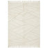 RUG ABSTRACT NATURAL WOVEN: Rectangular area rug with a subtle geometric pattern and tassel fringe, ideal for adding warmth and texture to event spaces.