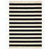 RUG BLACK AND WHITE STRIPES: Alternating striped rug, ideal for enhancing event spaces with a modern touch, perfect for lounges, aisles, or photo zones. Dimensions: 220 cm x 160 cm.