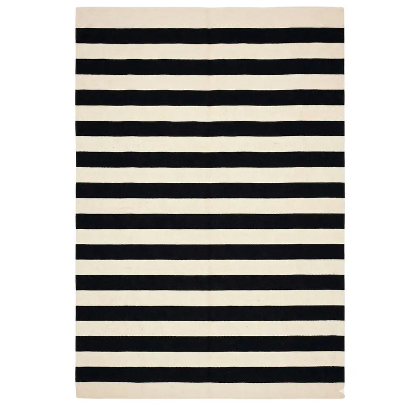 Rug Black and White Stripes