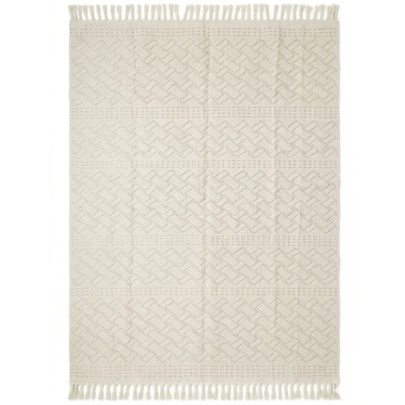 Rug Geometric Natural Woven