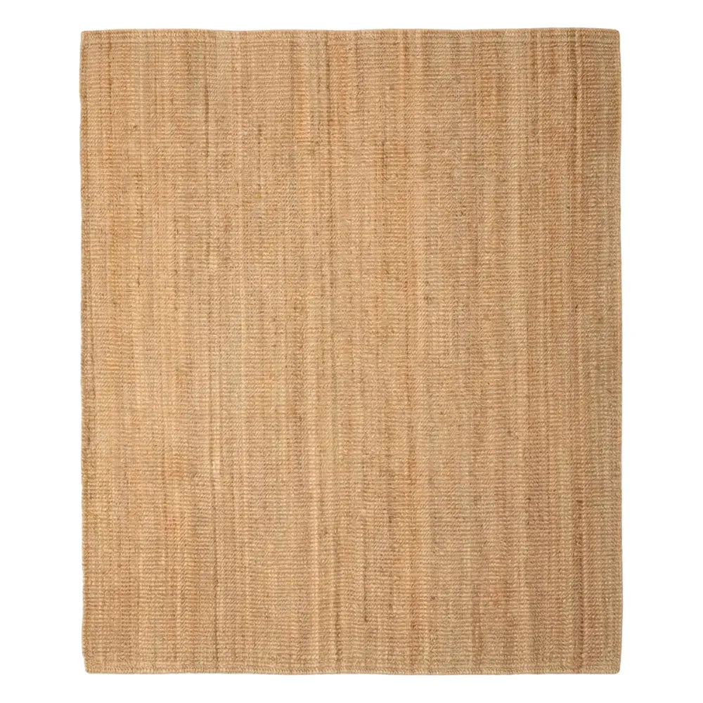 RUG NATURAL JUTE: A square, woven jute rug in neutral tan, perfect for enhancing event settings with a touch of natural elegance.