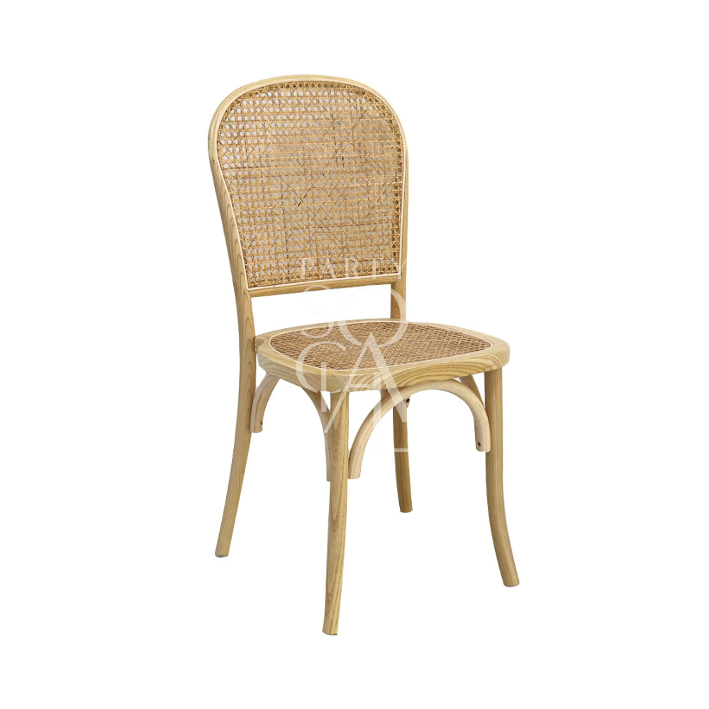 RATTAN CHAIRS with wicker back and woven seat, ideal for weddings and events. Perfect for pairing with wooden tables or standalone use.