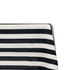 Black & White Linen Tablecloth draped over a table, showcasing its premium polyester fabric and elegant striped design, ideal for enhancing any event setting.