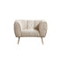 SAND TEXTURED SOFA SINGLE SEATER: Modern luxe chair with gold legs, ideal for lounge seating at events, reflecting Party Social&