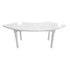 White Crescent Dining Table with a curved top and turned legs, ideal for weddings or events, embodying vintage charm and elegance.