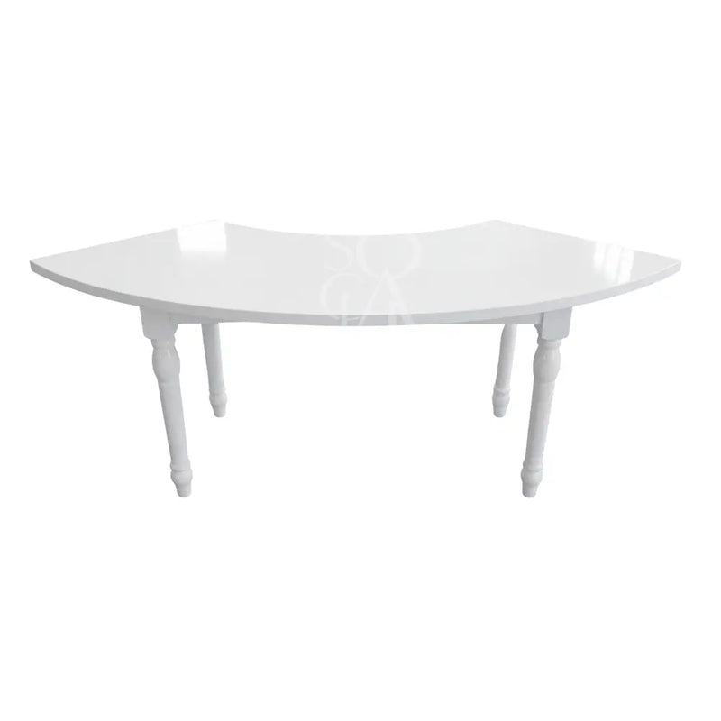 White Crescent Dining Table