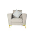 SAND FABRIC SOFA SINGLE SEATER with a pillow, modern design, suitable for lounge seating, ideal for events and gatherings.