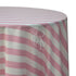 SMALL STRIPES ROUND TABLECLOTH in pink-and-white stripes, draped elegantly, offering a premium touch to dining setups, perfect for enhancing any party or event setting.