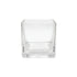 SQUARE TEA LIGHT CANDLE HOLDER: A clear glass cube ideal for enhancing event decor, adding elegance and warm ambiance to special occasions. Candles sold separately.