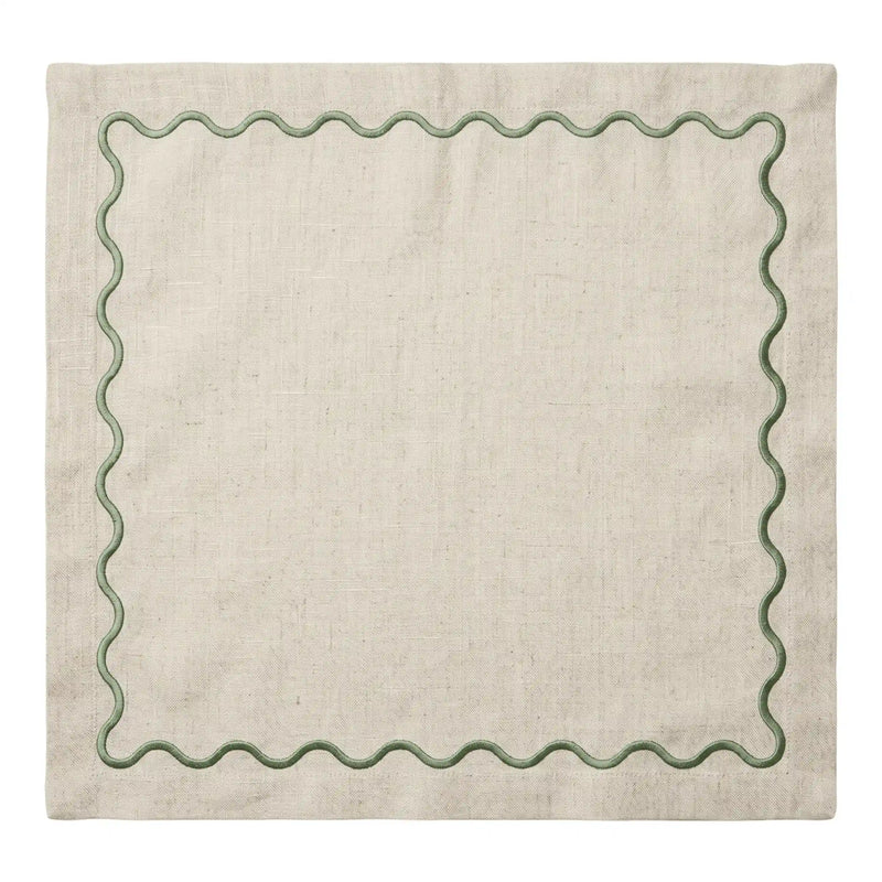 Sage Green Wavy Napkins - Set of 4