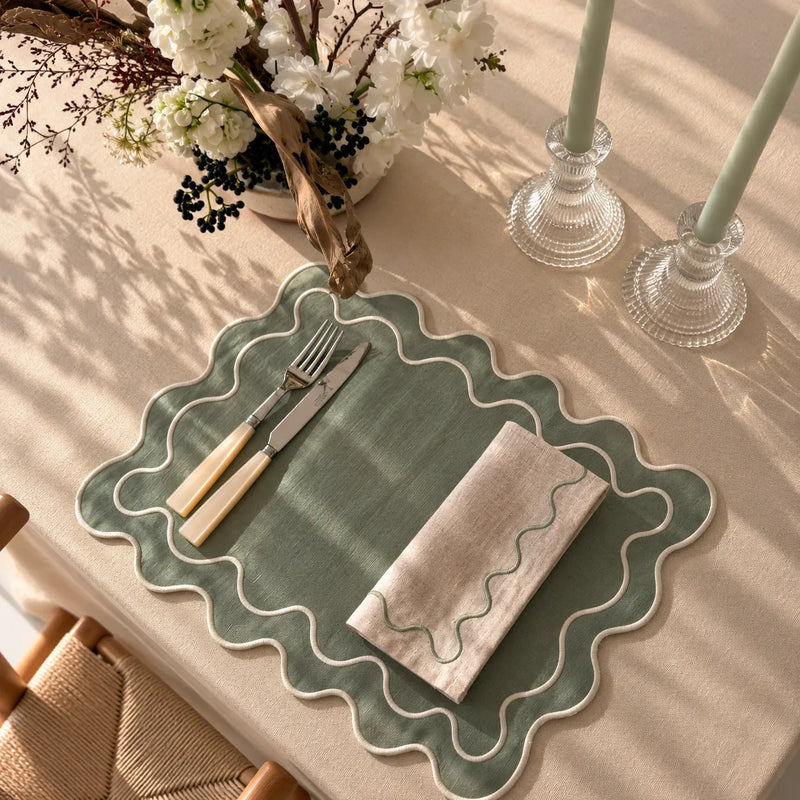 Sage Wavy Placemat - Set of 4
