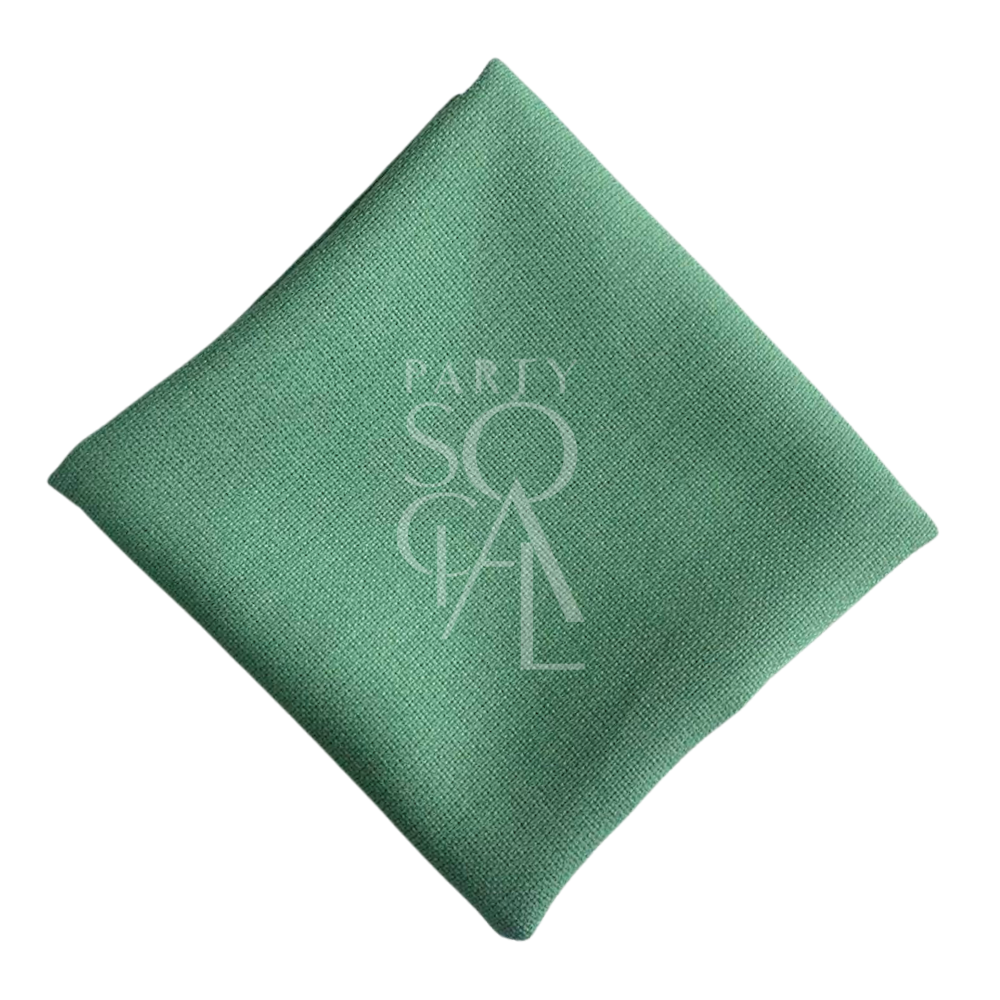 NAPKIN COTTON LINEN with a white logo, ideal for events like weddings or corporate gatherings, available for personalization through Party Social.