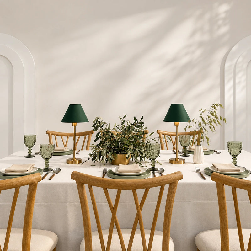 Serene Green Dinner Table Setup