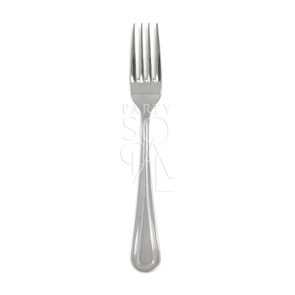 CUTLERY SIMPLE SILVER: A sleek silver fork from a durable flatware collection, ideal for enhancing elegant table settings at events and gatherings.