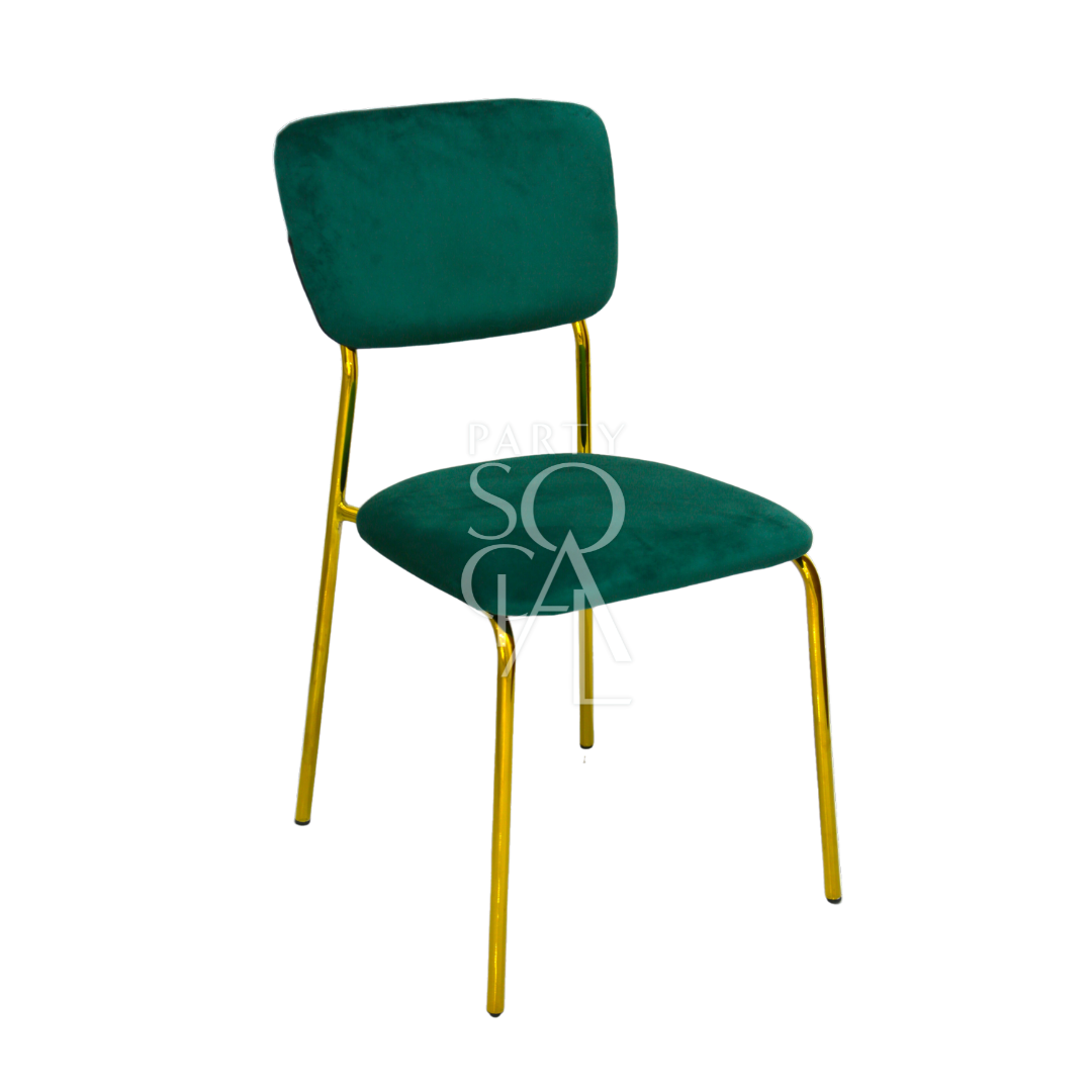 SIMPLE VELVET CHAIRS with gold legs, perfect for weddings and corporate events, offering a stylish and modern design suitable for various occasions.