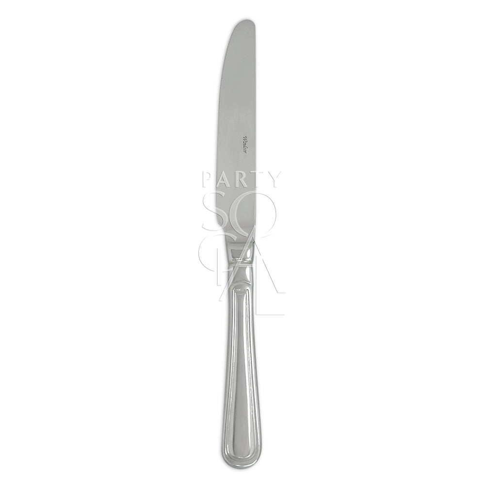 CUTLERY SIMPLE SILVER: A sleek silver knife, part of a durable flatware set, ideal for enhancing any table setting during events or parties.