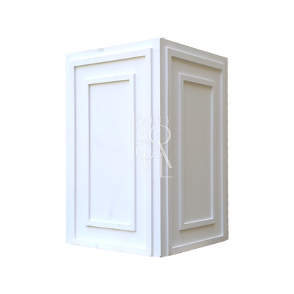 Square Lined Podium, lightweight and durable, ideal for weddings and birthdays. Features a sleek design with a rectangular shape, enhancing event presentations.