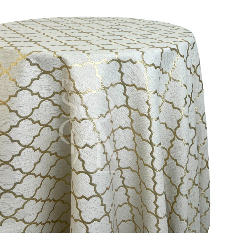 Golden Trellis Round Tablecloth