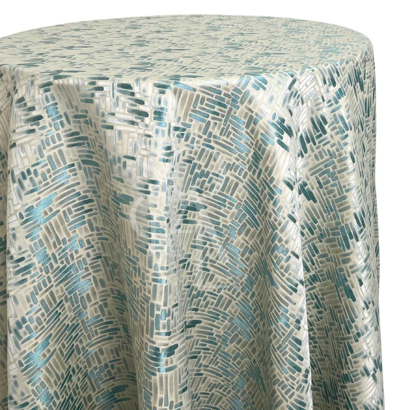 Blue Mosaic Round Tablecloth