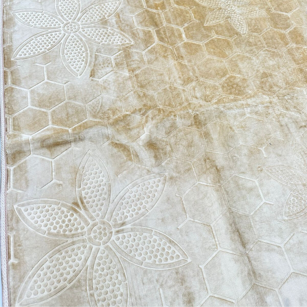 Close-up of the RUG SAND SELF PRINT, featuring intricate patterns ideal for enhancing event settings, available at Party Social.