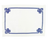 Blue Chinoiserie Pure Linen Placemat with blue border and intricate blue symbols, perfect for elegant table setups; 2 per pack.